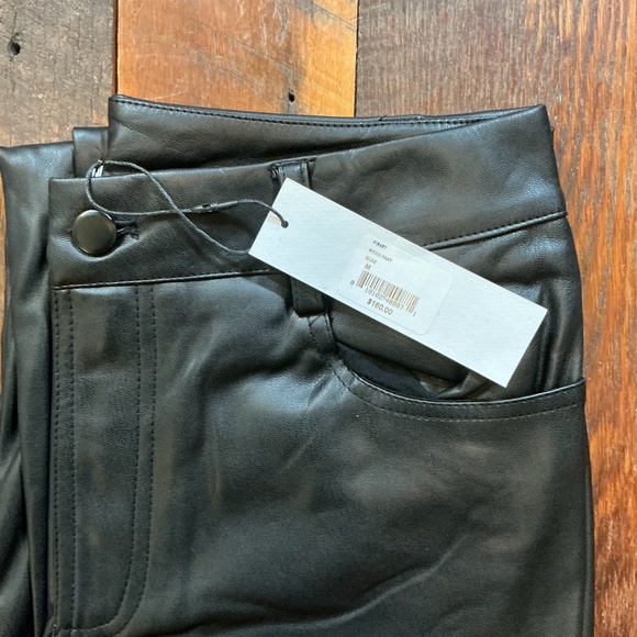 LBLC The Label Robin Pant Faux Leather Black High Rise Straight Leg Sizes S & M - Picture 16 of 16